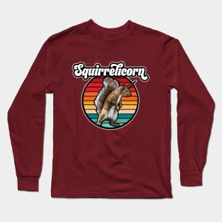 Squirrelicorn - funny, vintage squirrel unicorn Long Sleeve T-Shirt